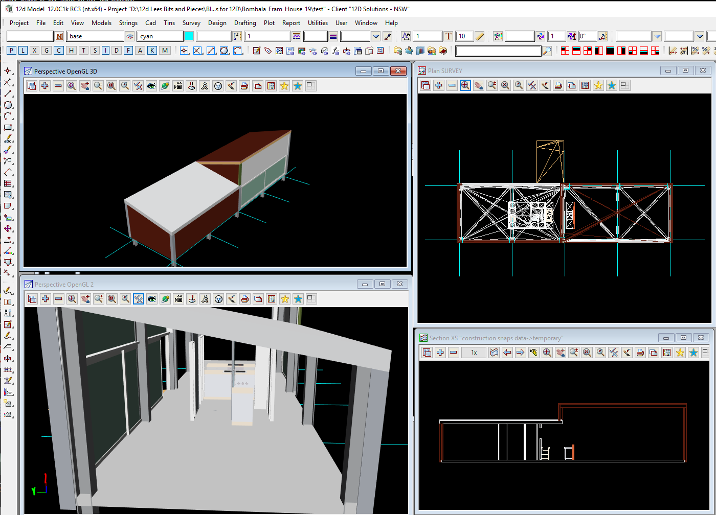 Data loaded into 12d Model from ArchiCAD IFC files
